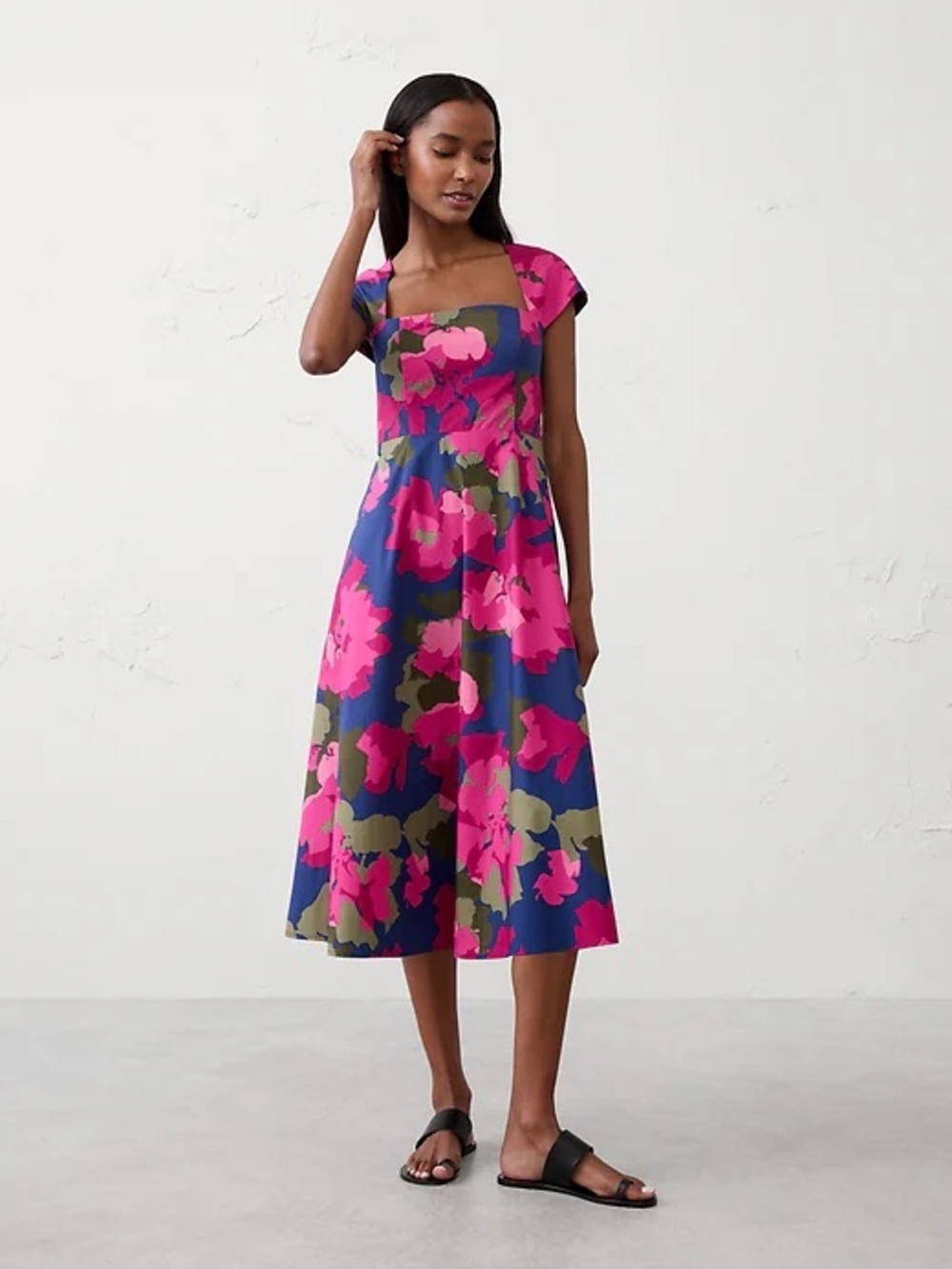 Banana Republic Square Neck Midi Dress